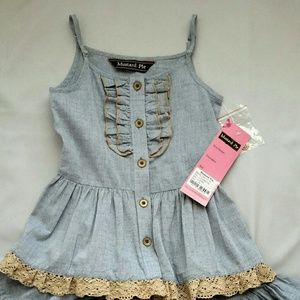 Mustard Pie Georgette Top and Skirt